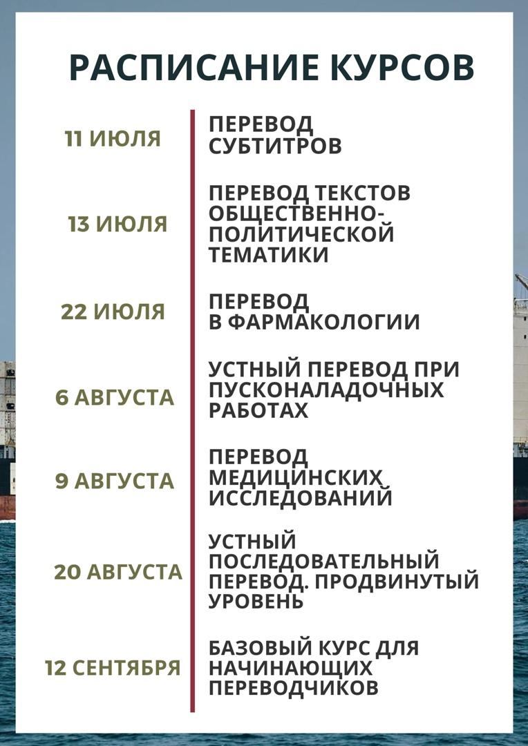 Расписание курсов в школе ЛингваКонтакт во второй половине лета